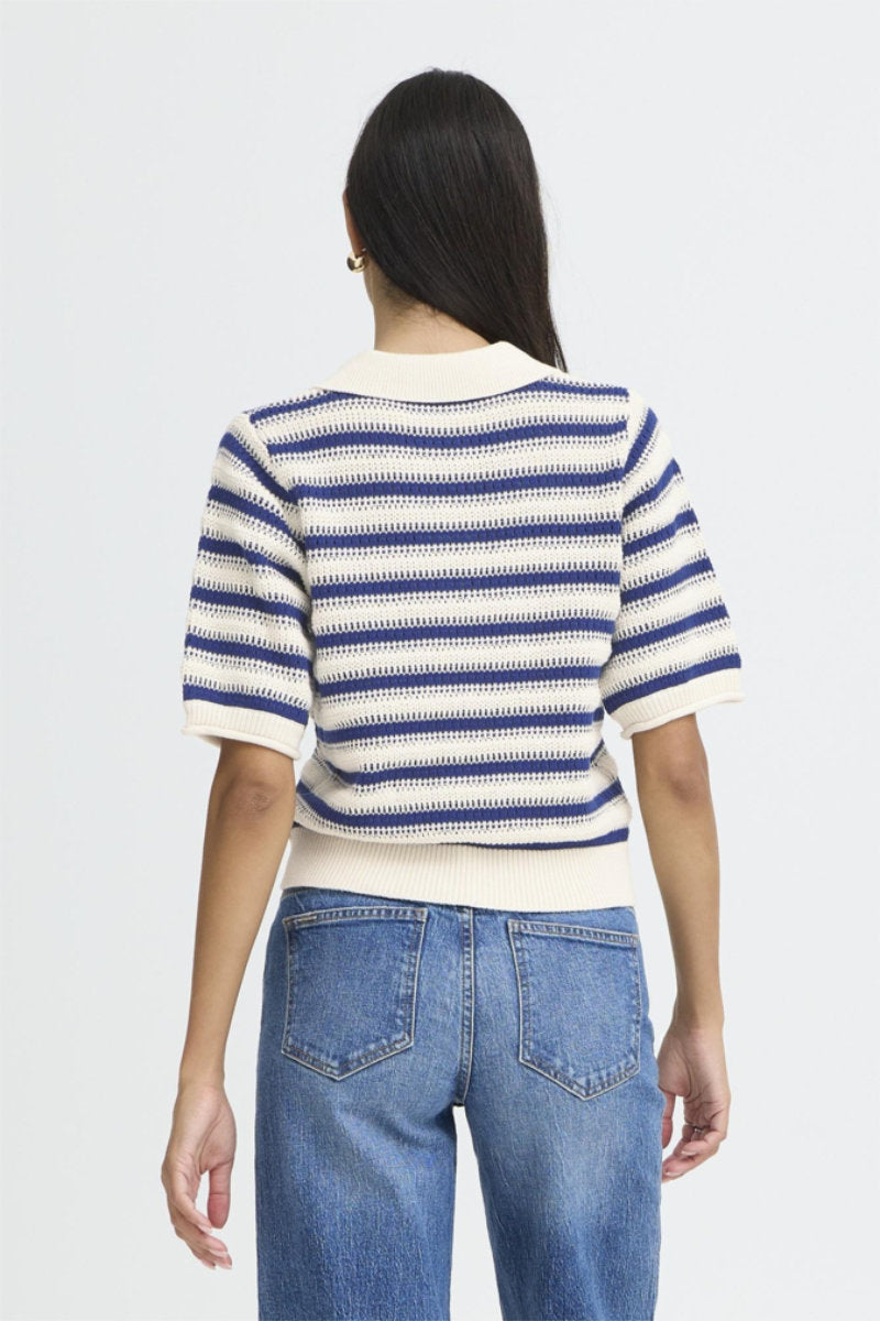 Mikala polo jumper, light navy