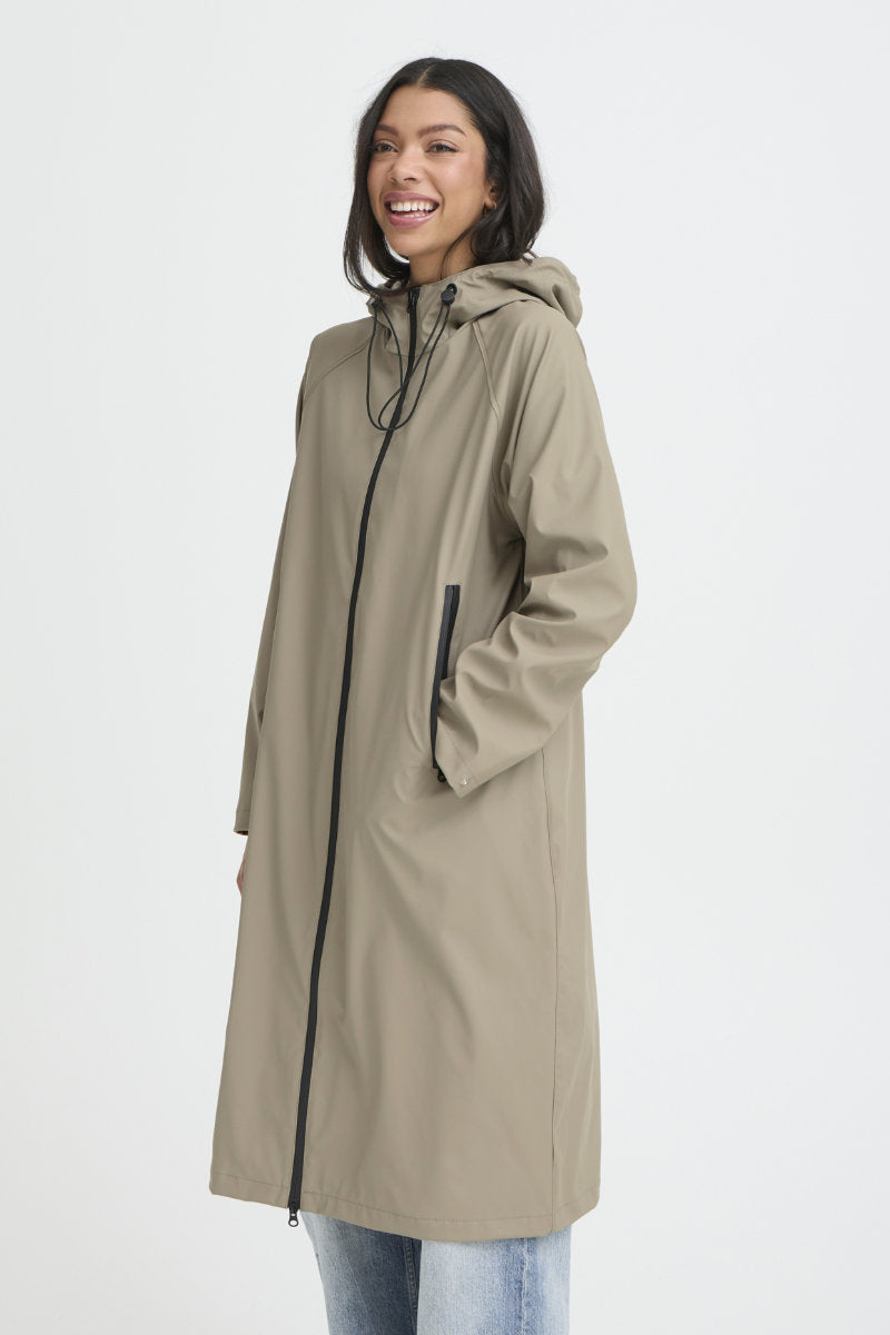 Avan lined coat, grey green