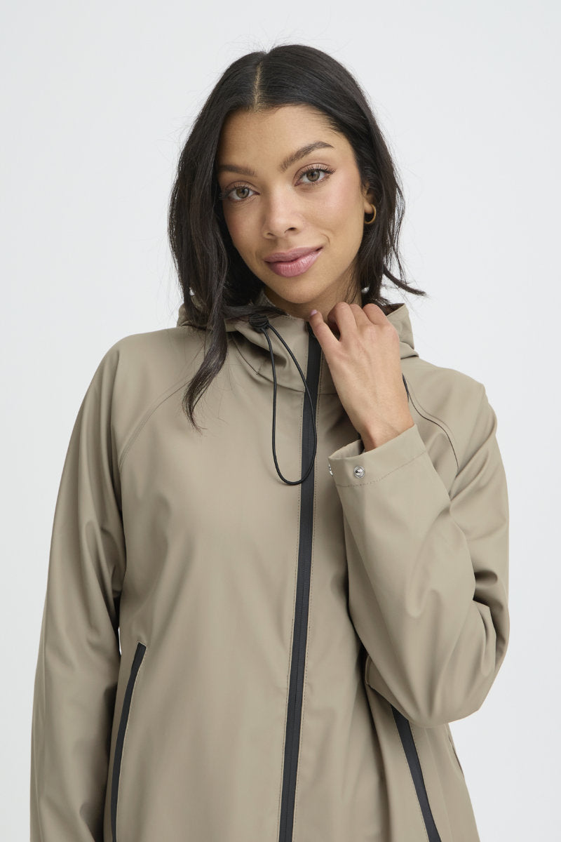 Avan lined coat, grey green