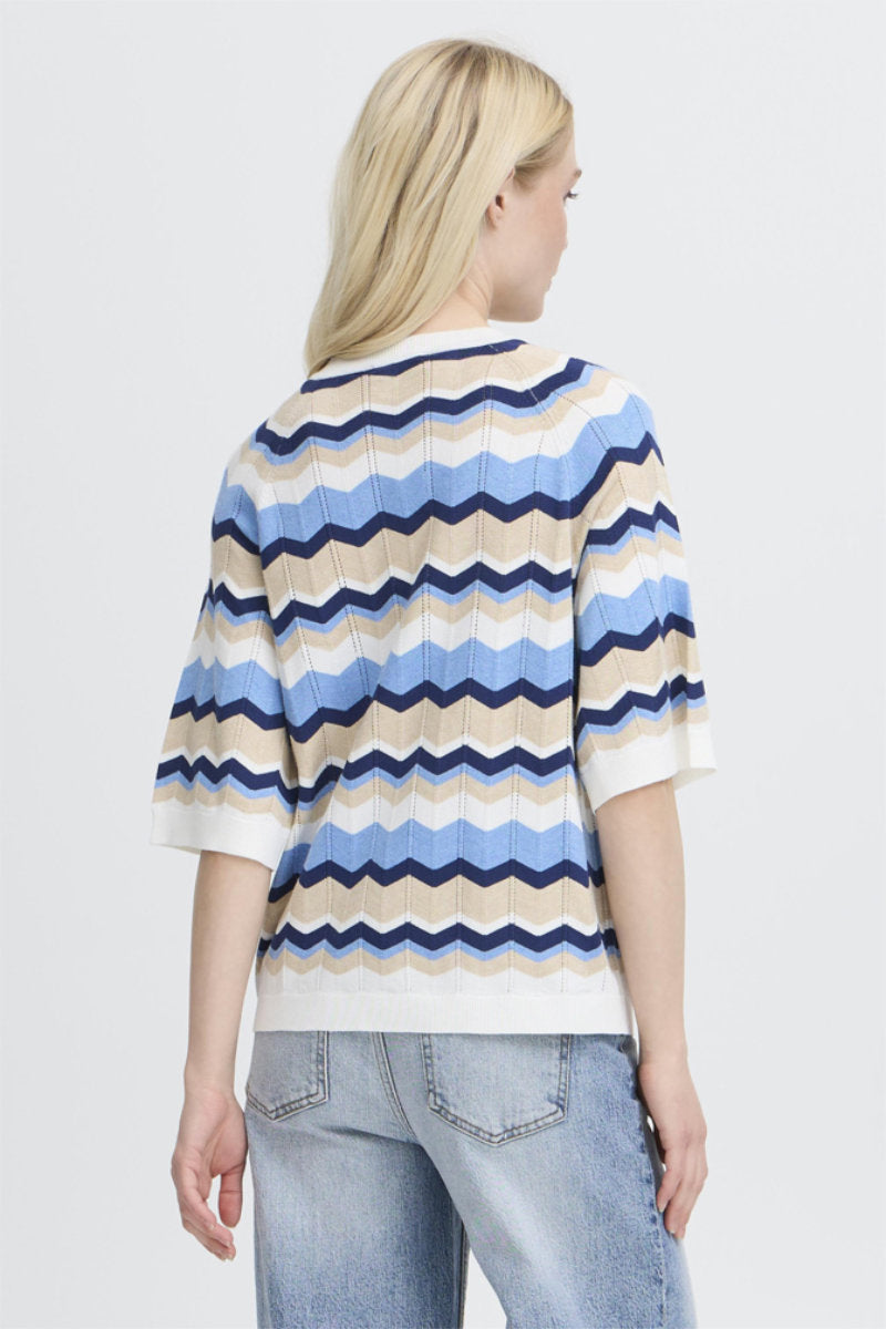 Morla pointelle top, blue