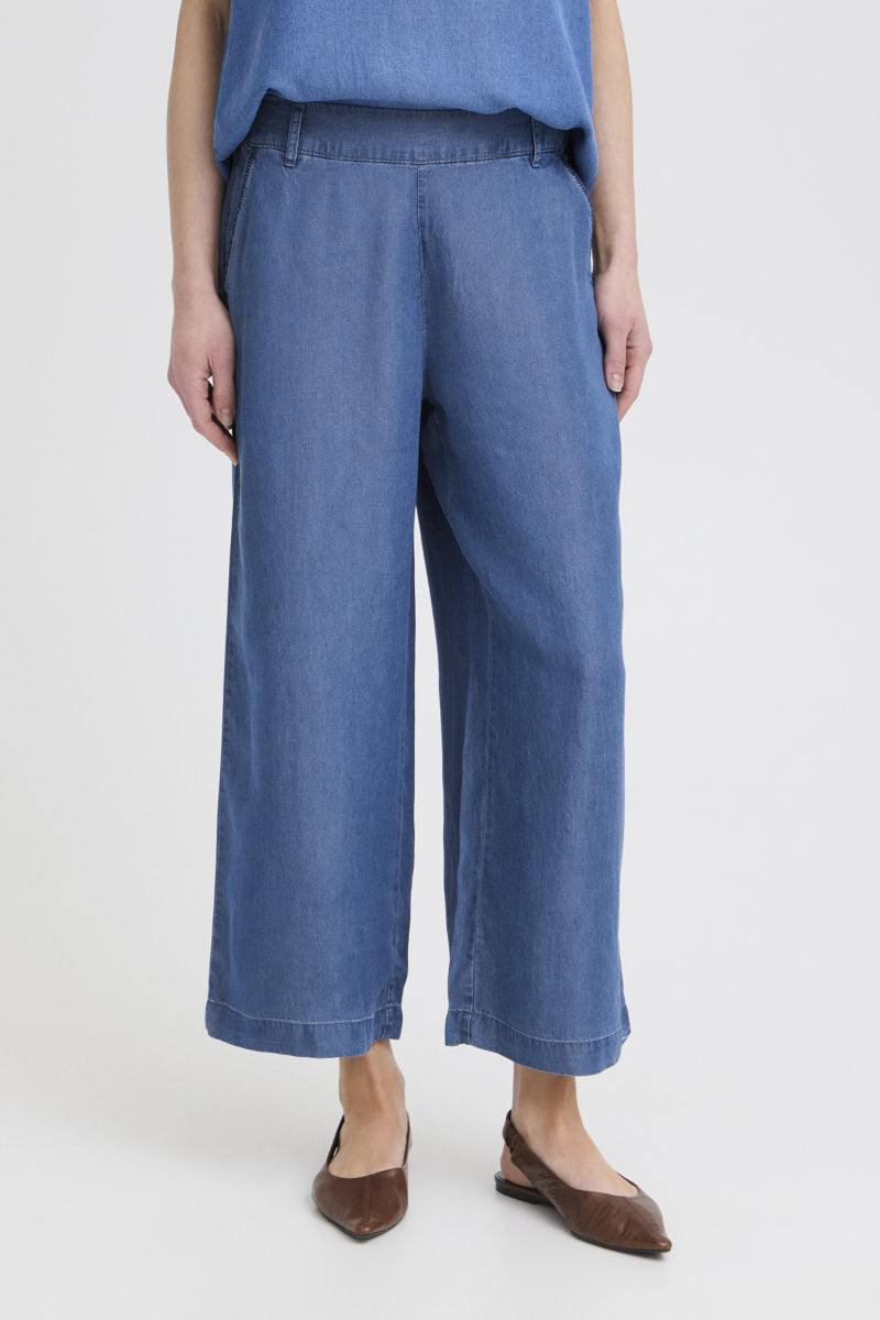 Kosmo crop trousers, mid denim