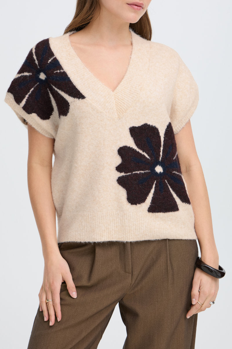 Omea flower slipover, stone