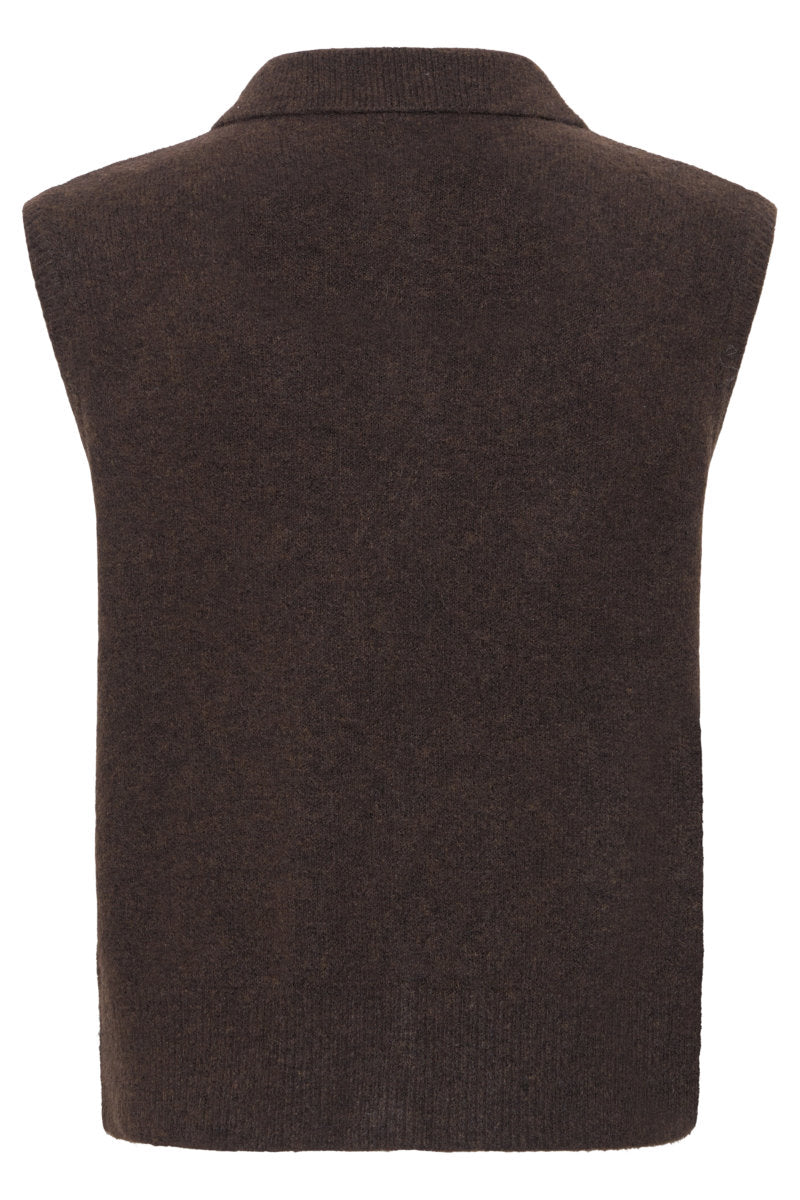 Omea zipper gilet, coffee