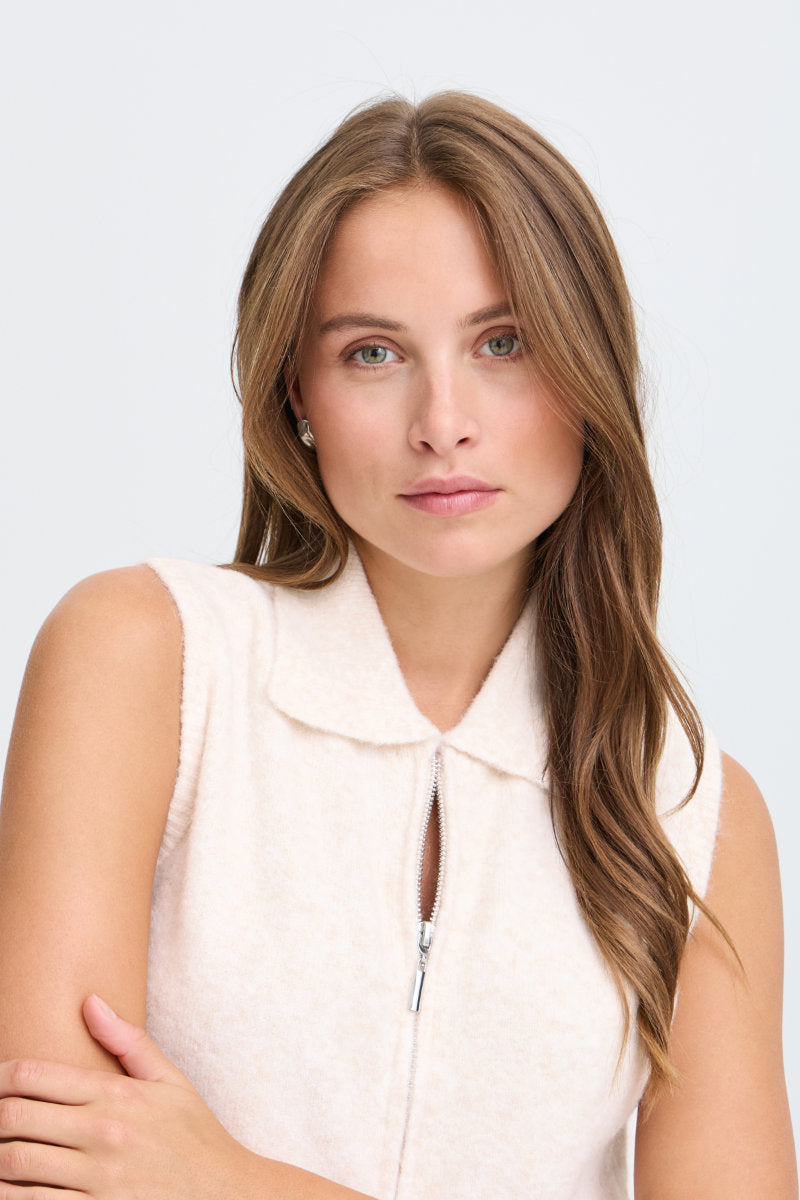 Omea zipper gilet, birch