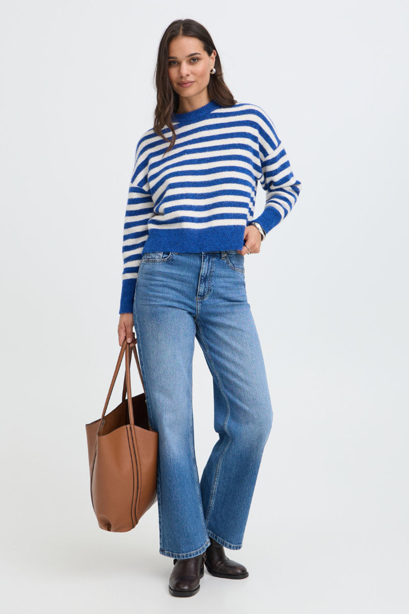 Omea stripe jumper, blue cream