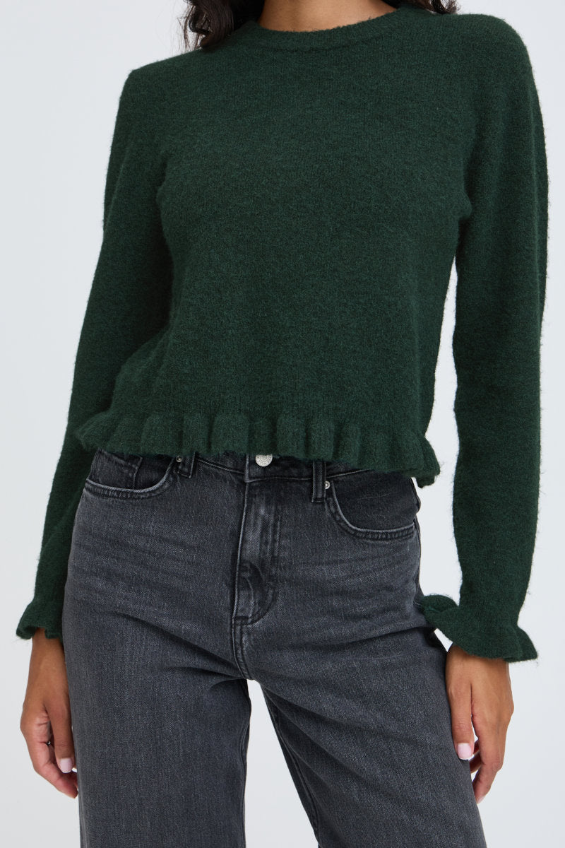 Omea frill jumper, forest