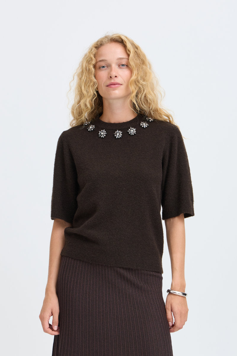 Omea crystal jumper, coffee