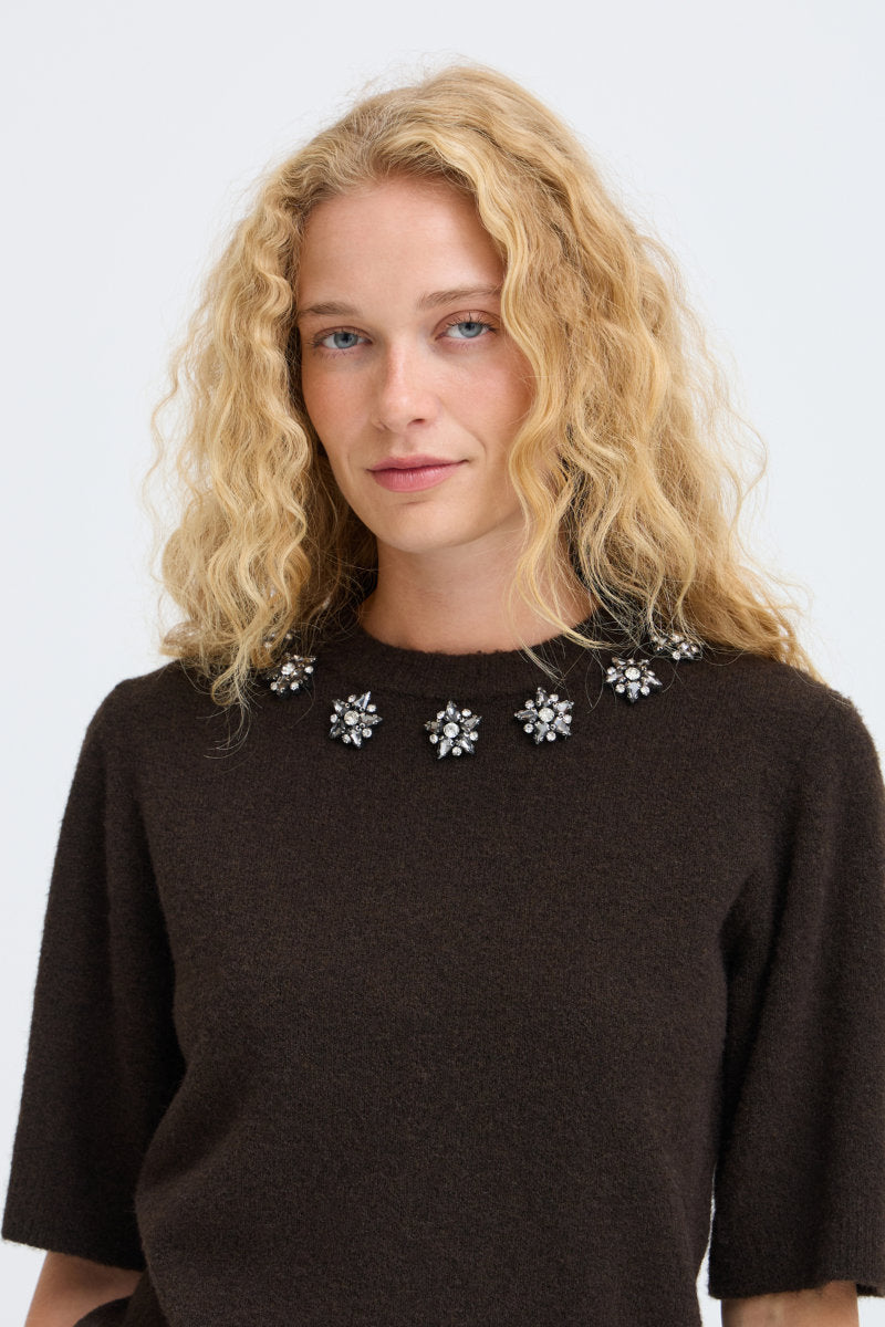 Omea crystal jumper, coffee