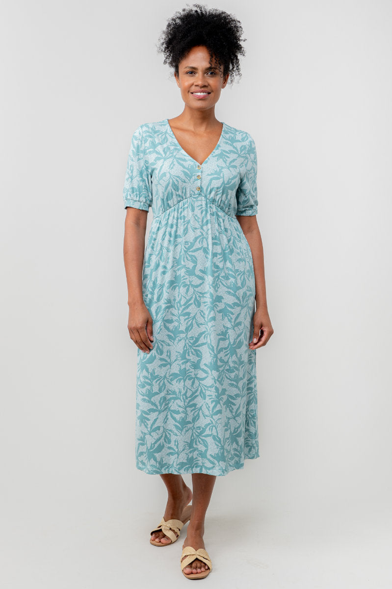 Lilian dress, fauna, mint