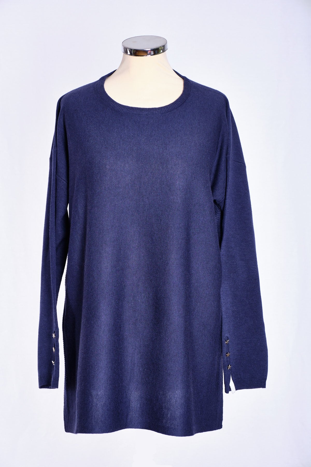 Tunic, star button, navy