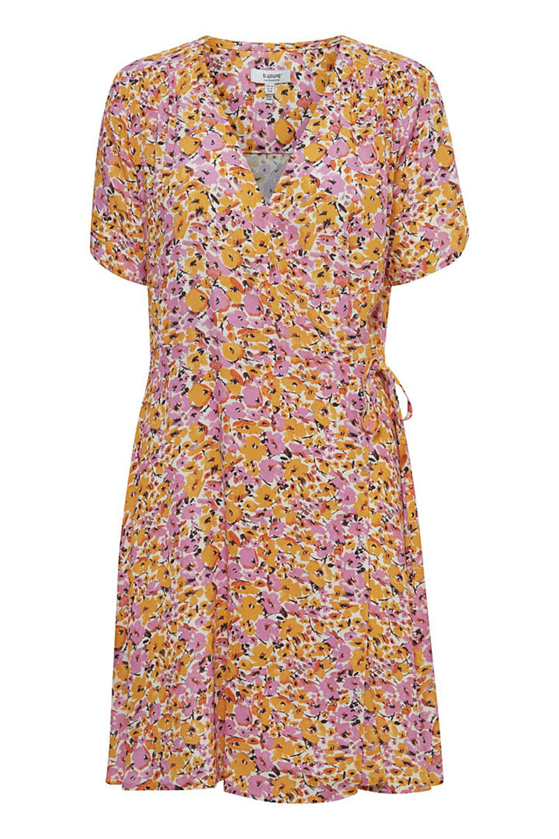 Flouri wrap dress, peach