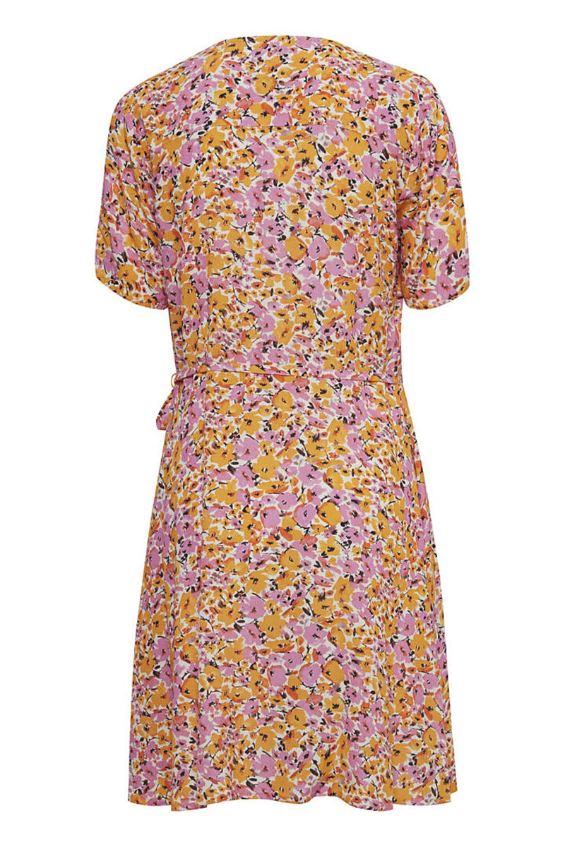 Flouri wrap dress, peach