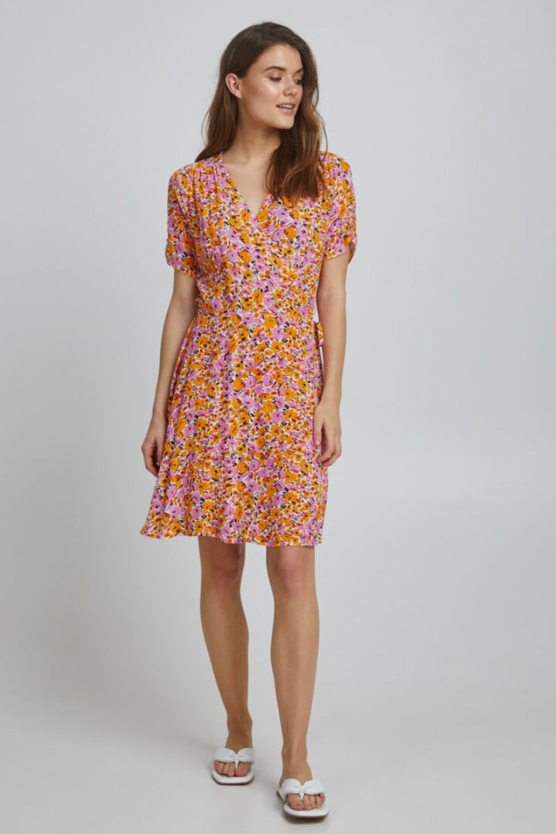 Flouri wrap dress, peach
