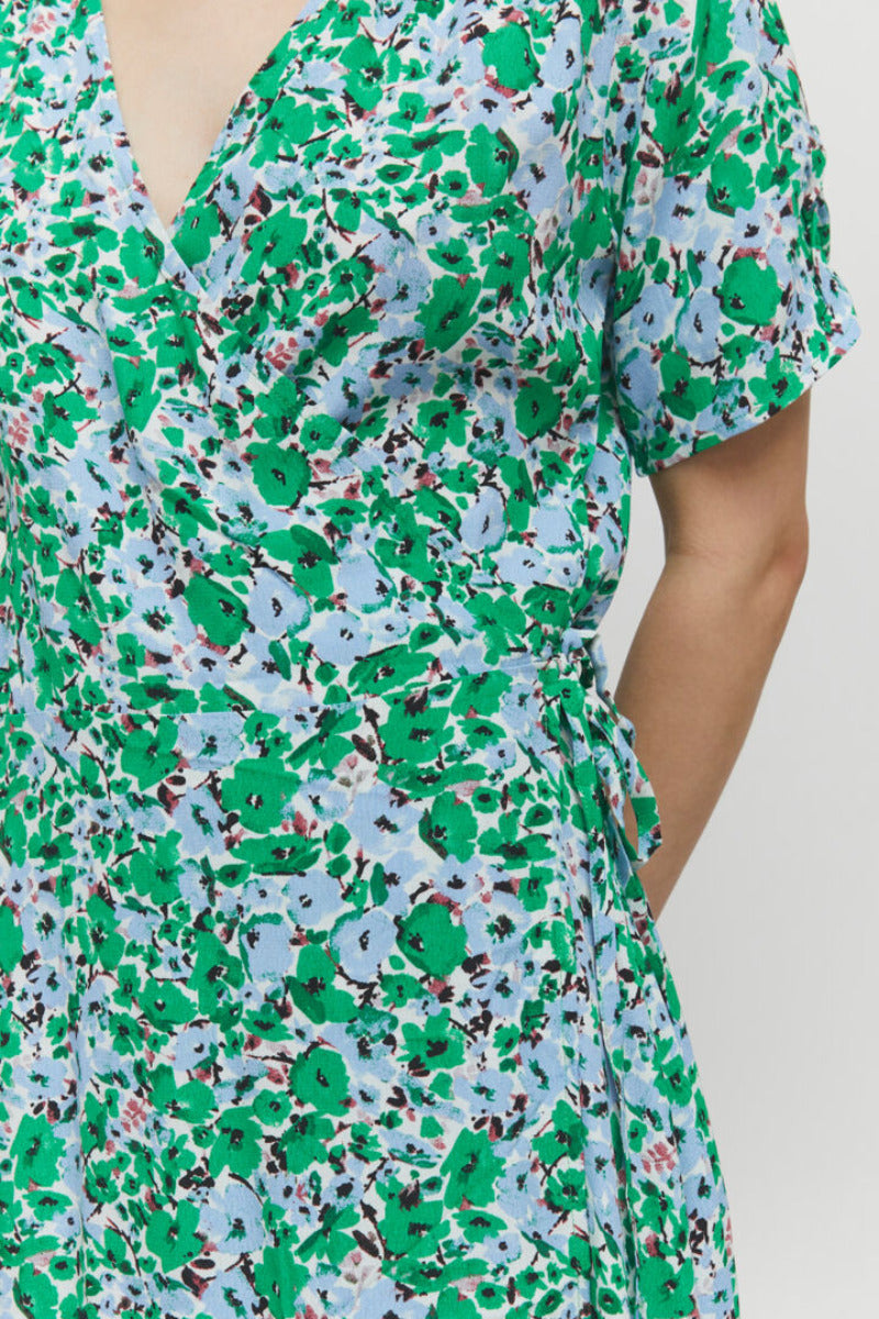 Flouri wrap dress, jelly bean