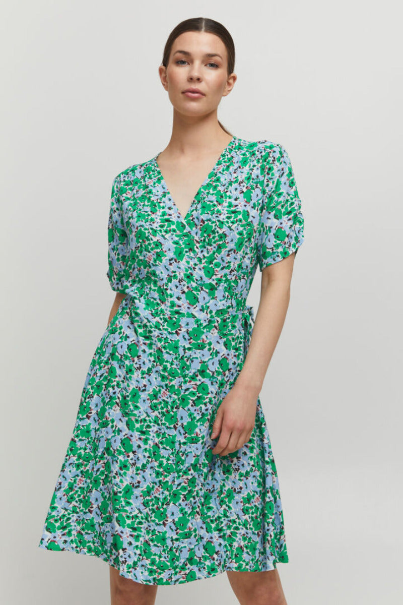 Flouri wrap dress, jelly bean