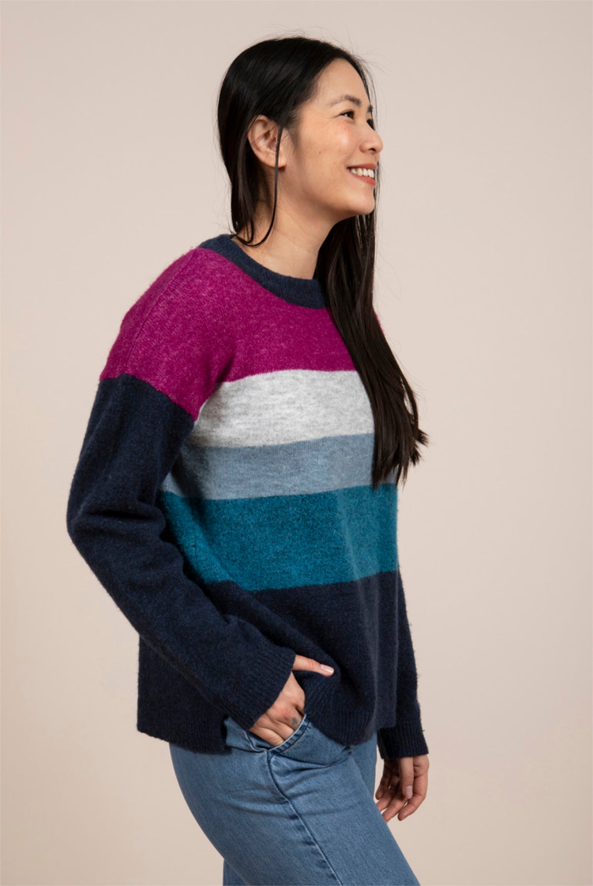 Hygge jumper, cerise navy