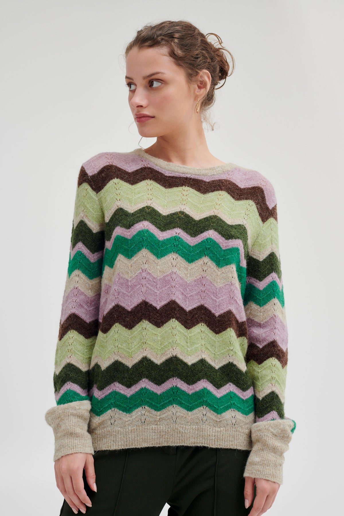 Martine zigzag jumper, green