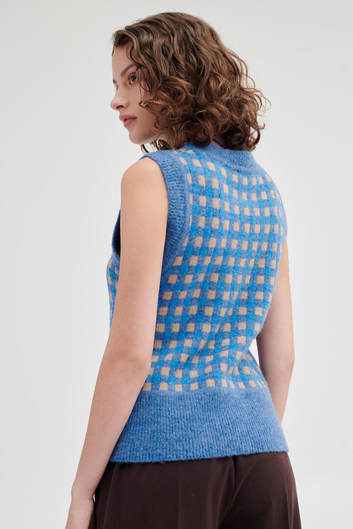 Martine check slipover, blue