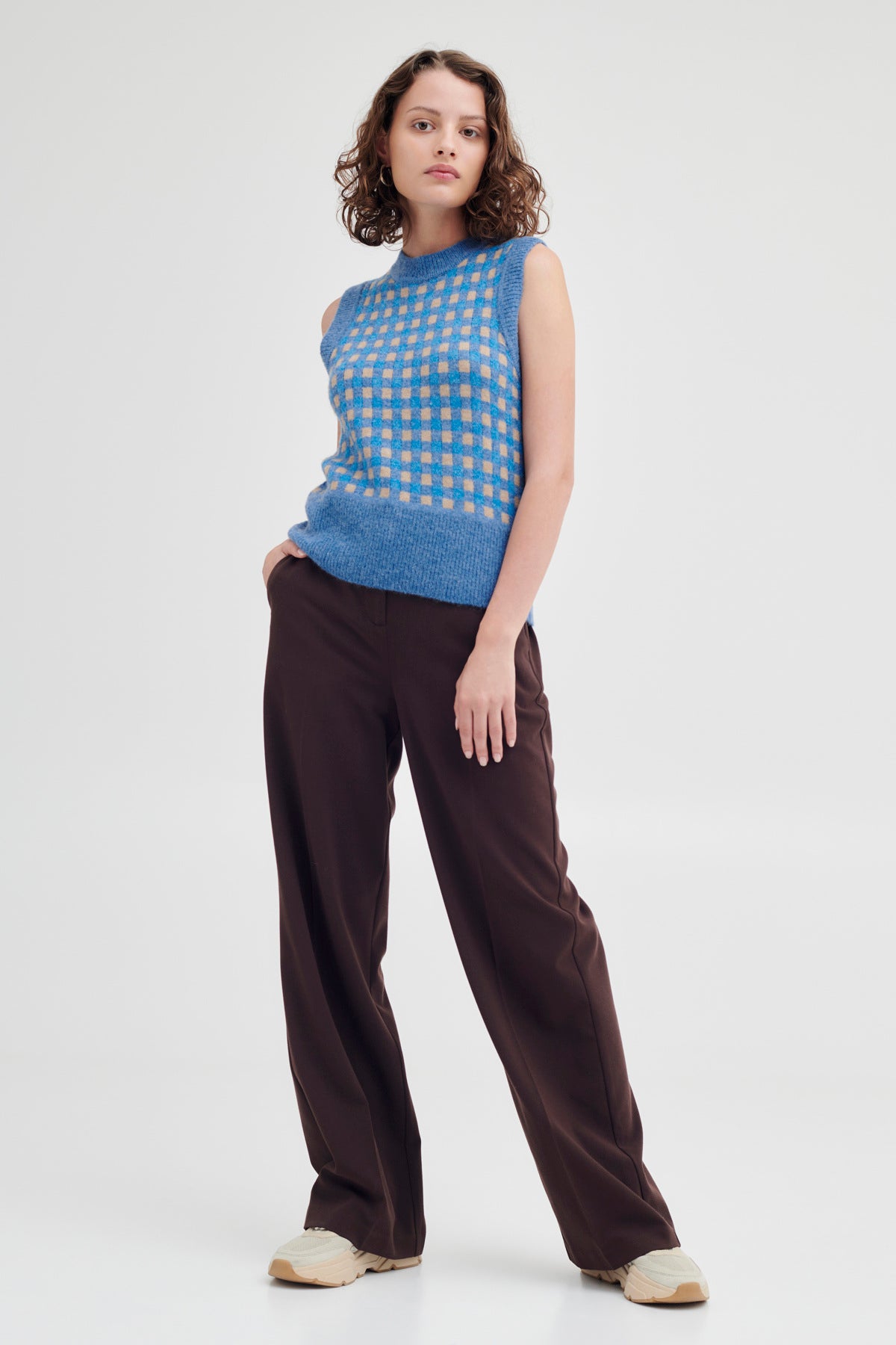 Martine check slipover, blue