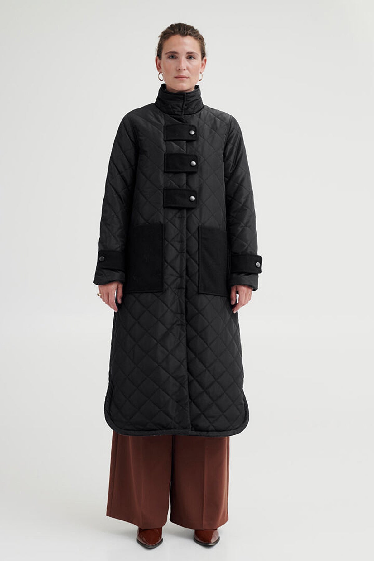 Bahar quilted coat, Black
