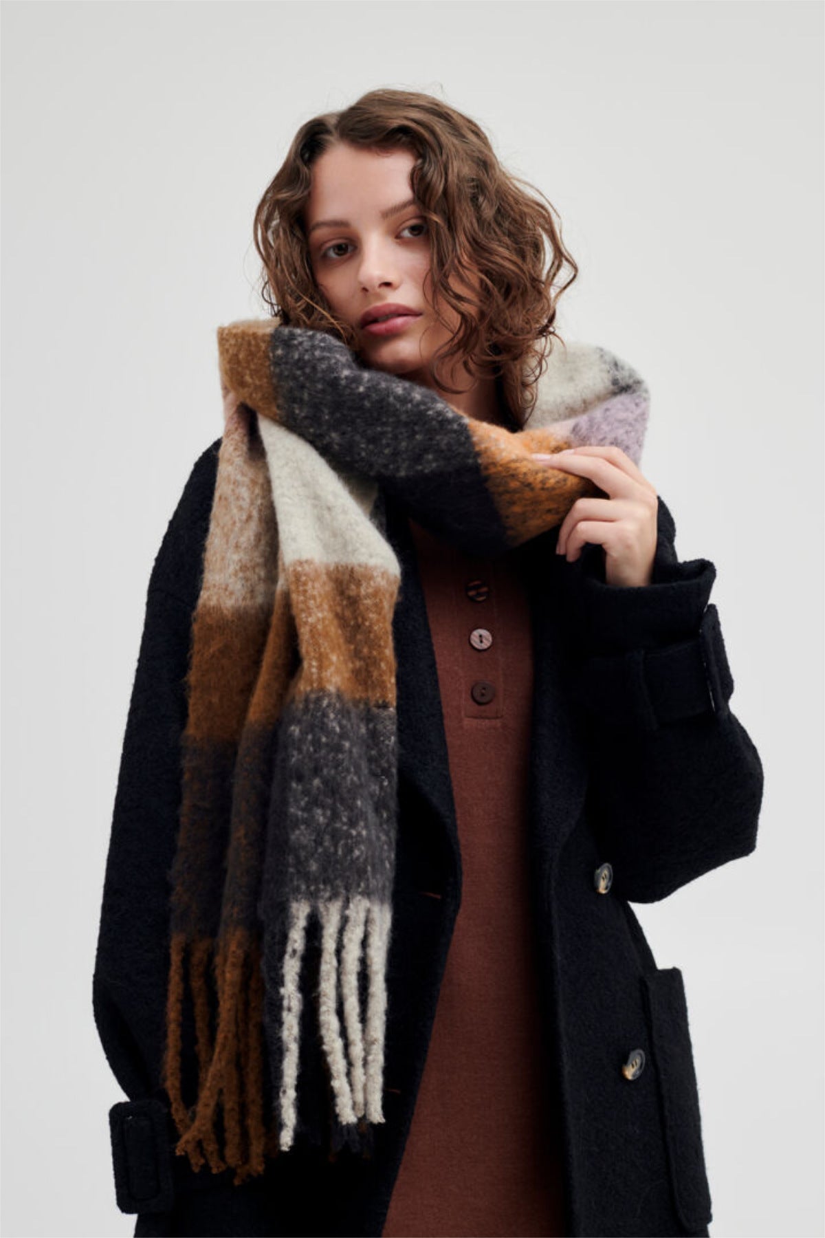 Vana fluffy scarf, pink