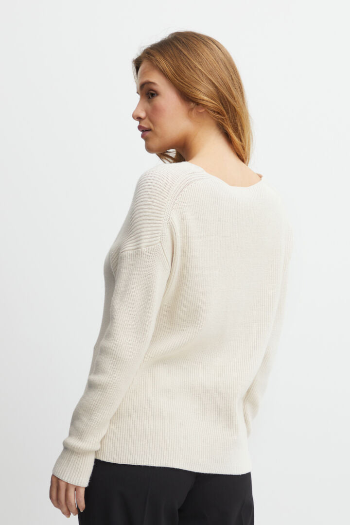 Milo V neck jumper, birch
