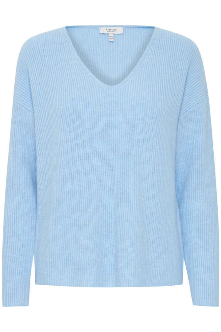 Milo V neck jumper, Bluebell