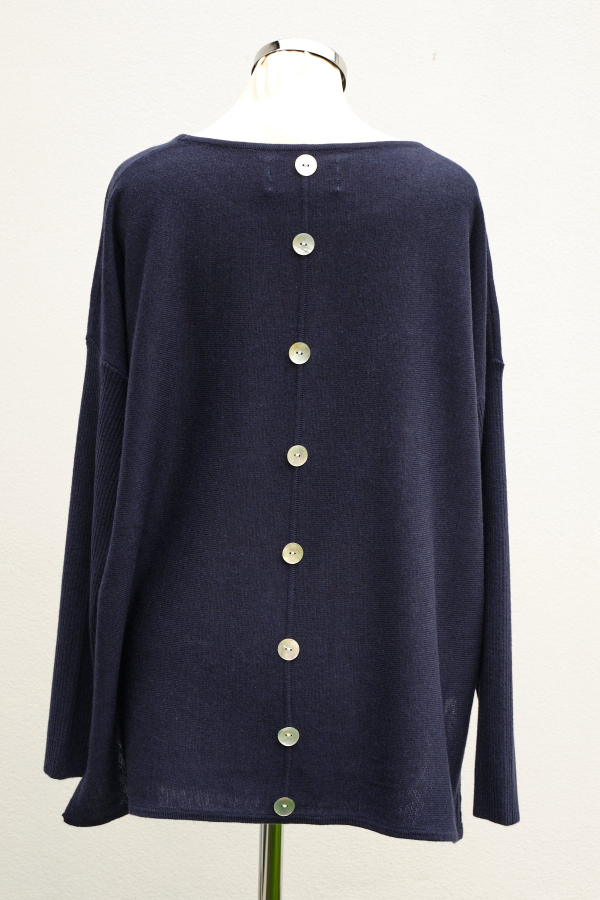 Button back jumper, Navy
