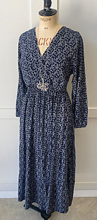 Joss wrap front dress, navy