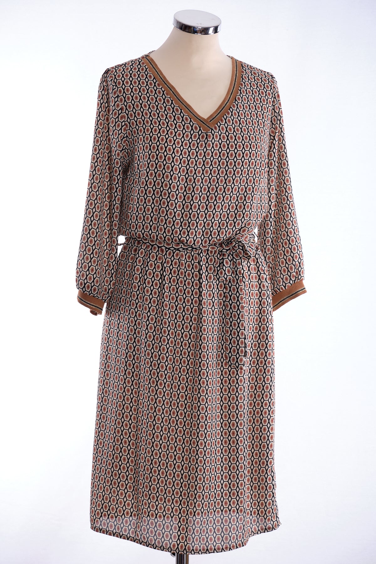 Honeycomb dress, brown