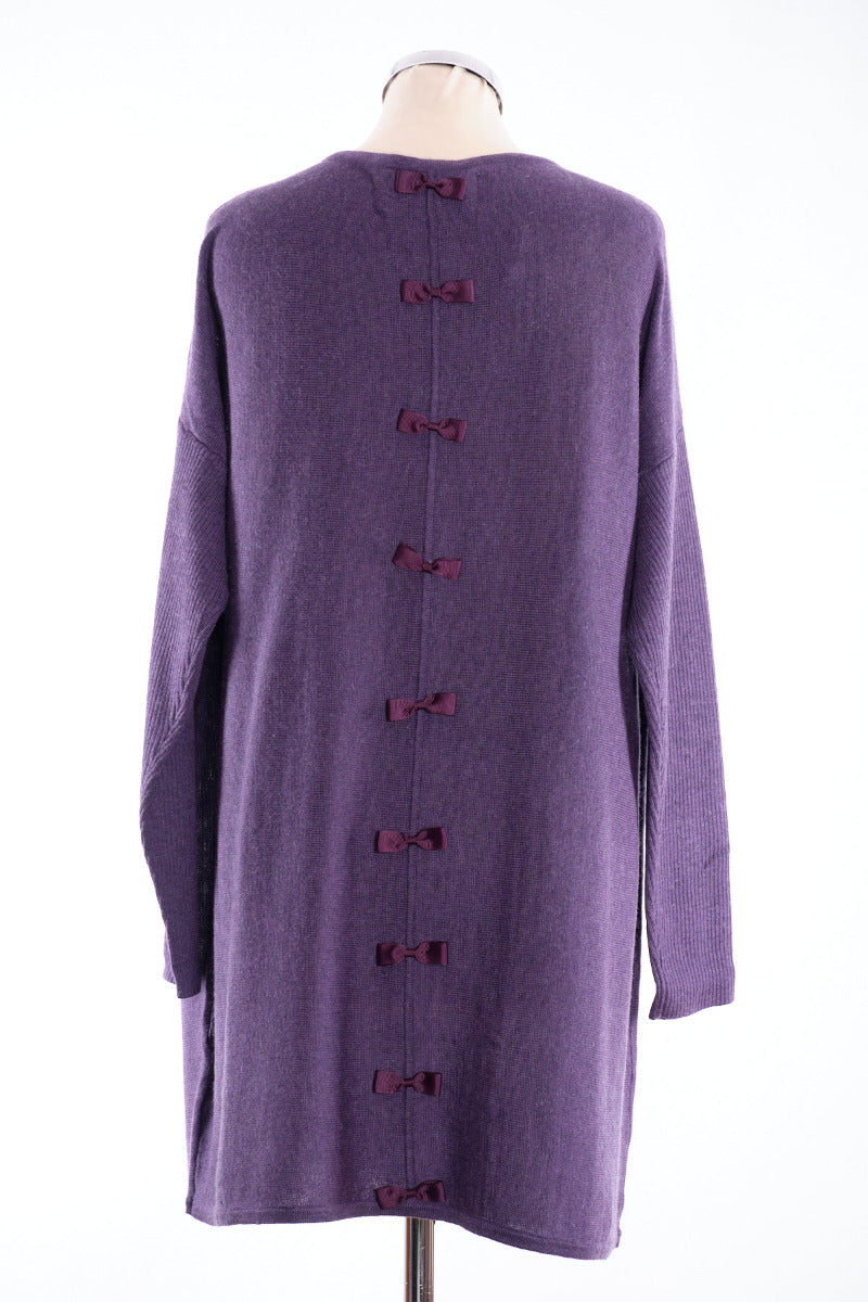 Bow back tunic, purple
