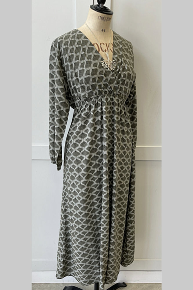 Crossover dress, khaki