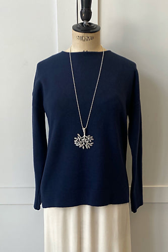 Joss rib bottom jumper, navy