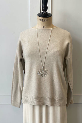 Joss rib bottom jumper, stone