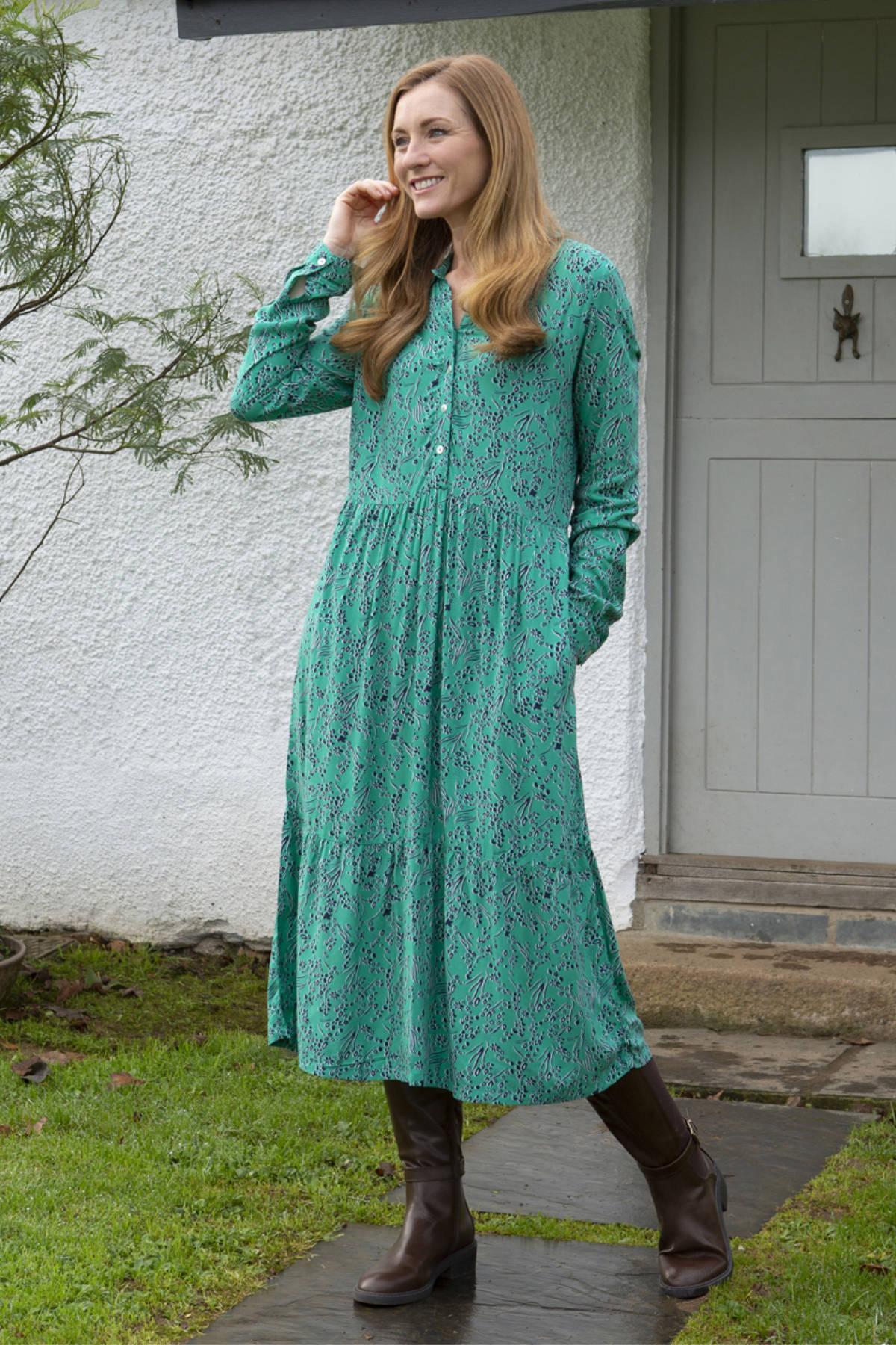 Valley dress, emerald