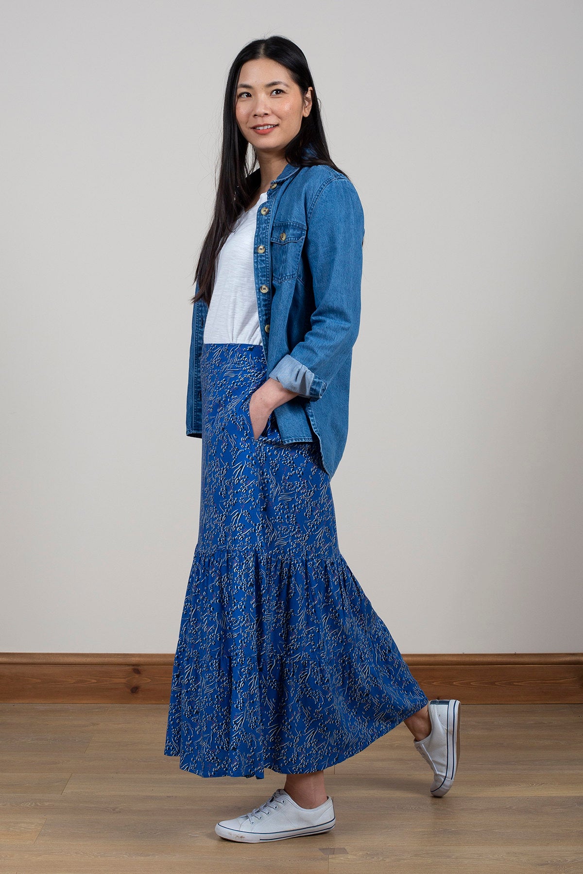 Frome skirt, cobalt blue