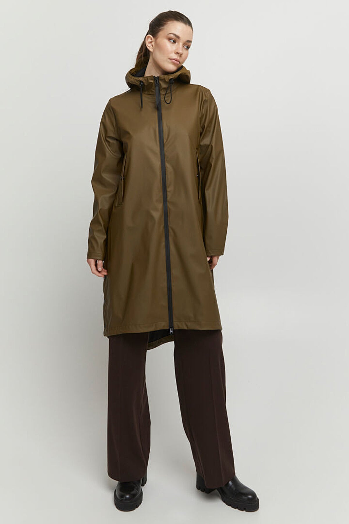 Avan long raincoat, olive