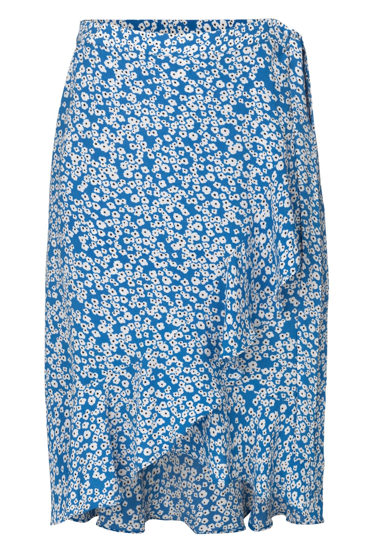 mbyM Sylvia frill edged skirt, sky blue, front view