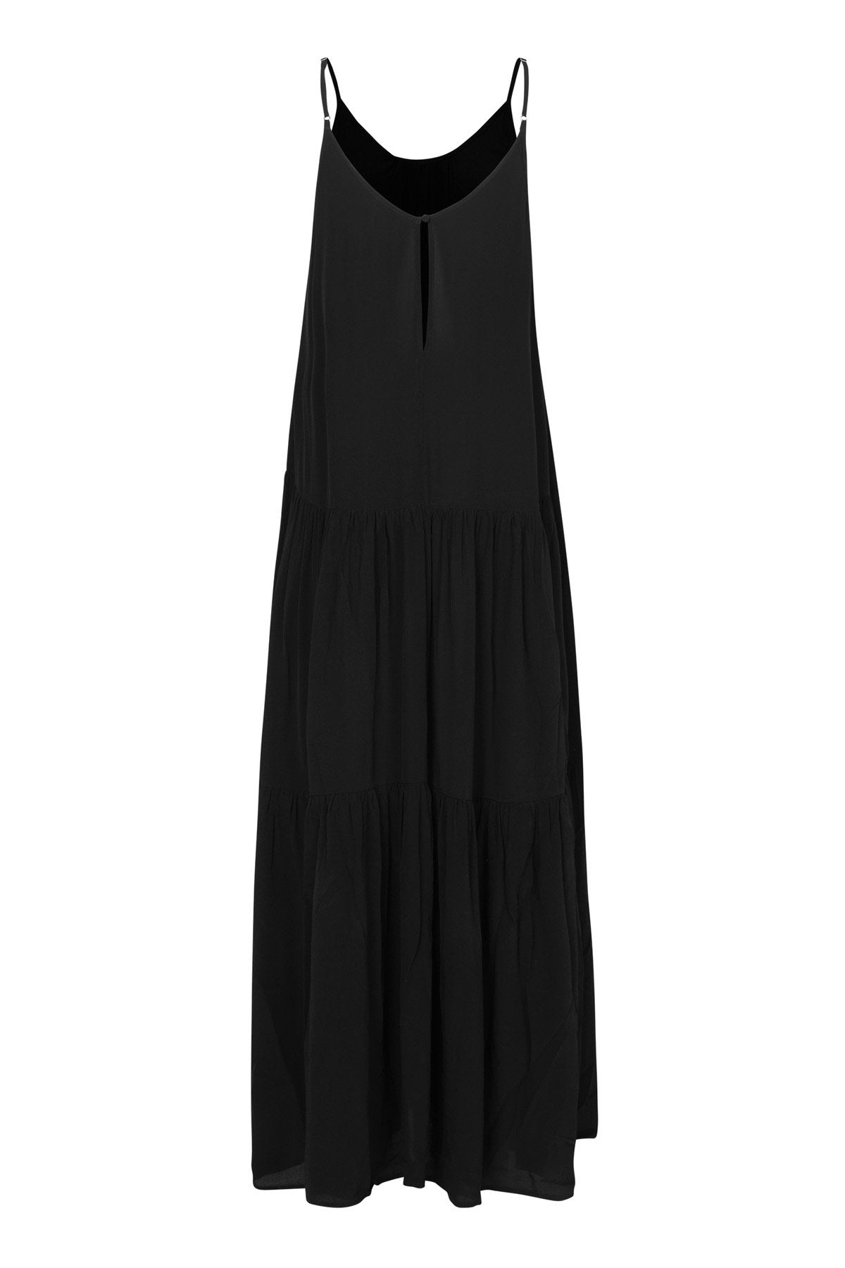 mbyM Vali tiered maxi dress, black, rear view