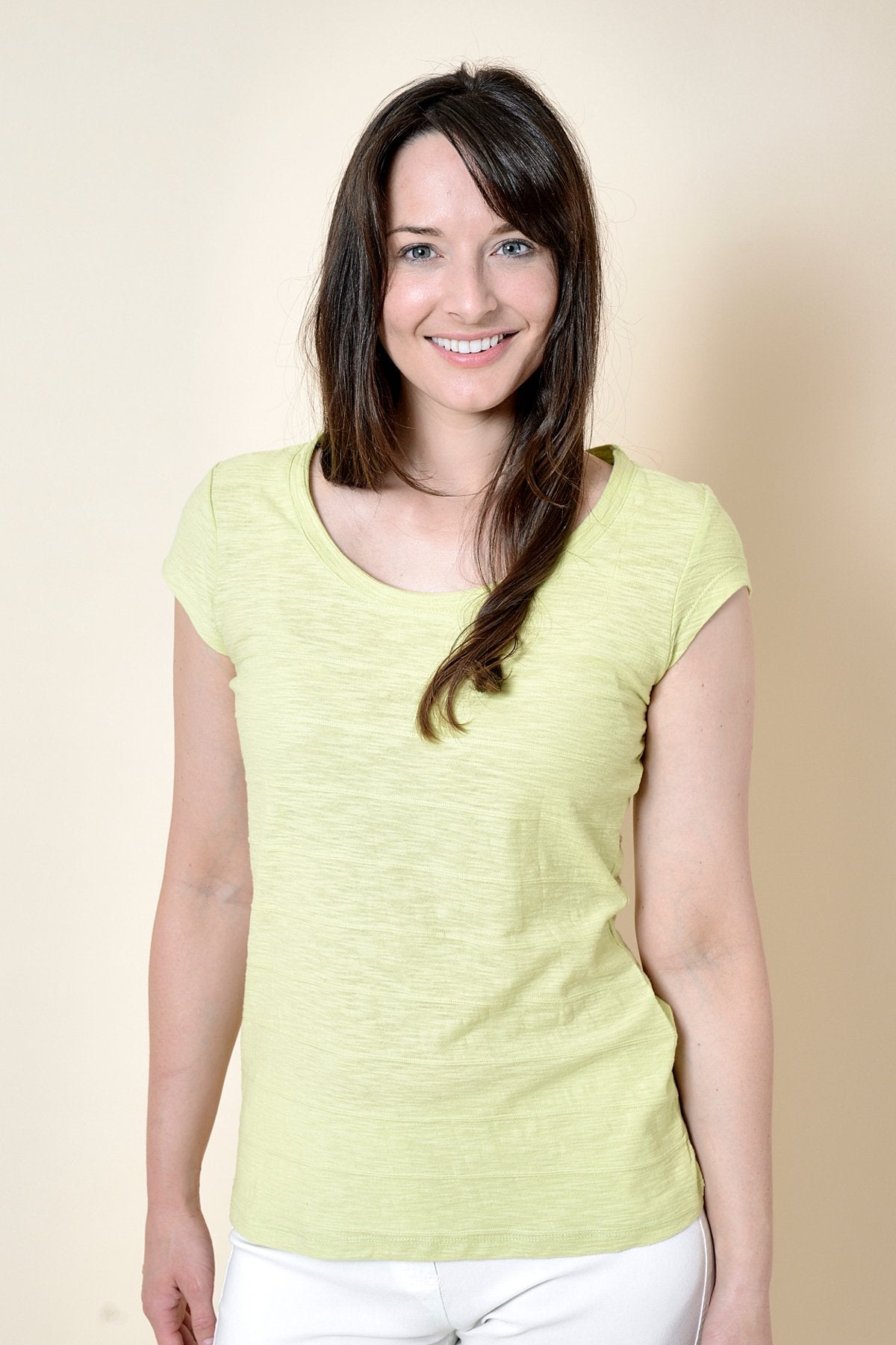 Lily and Me Cockles ribbed tee shirt, lime
