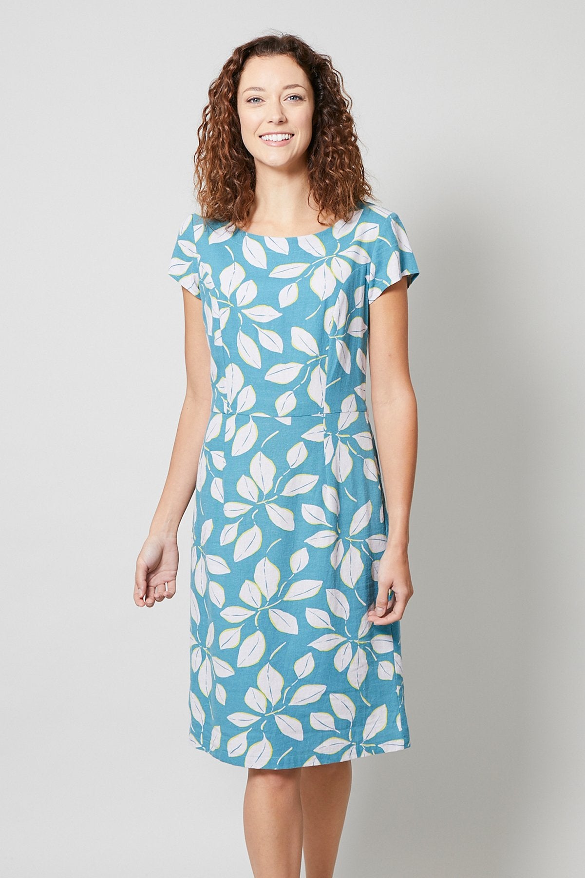 Lily and Me St Austell dress, light teal, front view