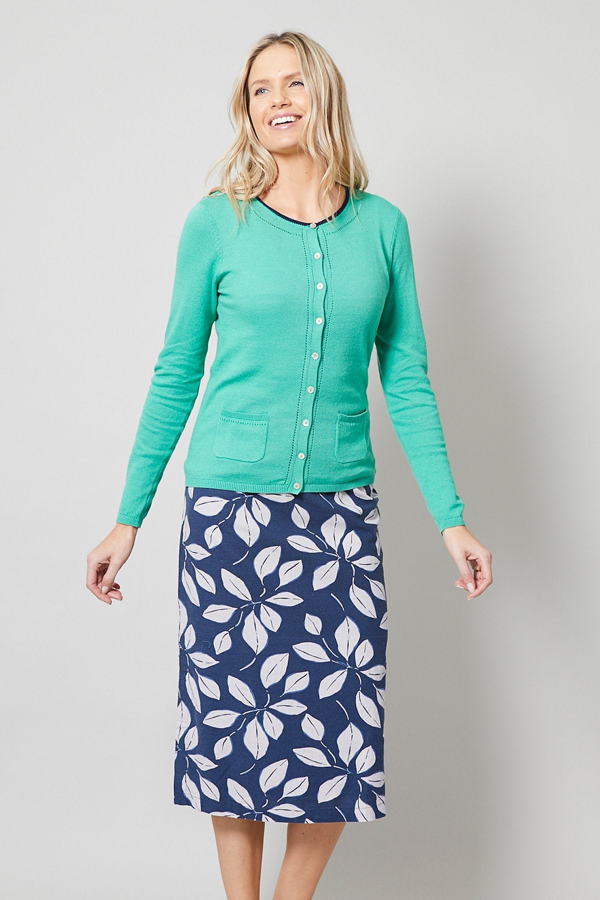 Lily and Me Midi skirt, navy, front view