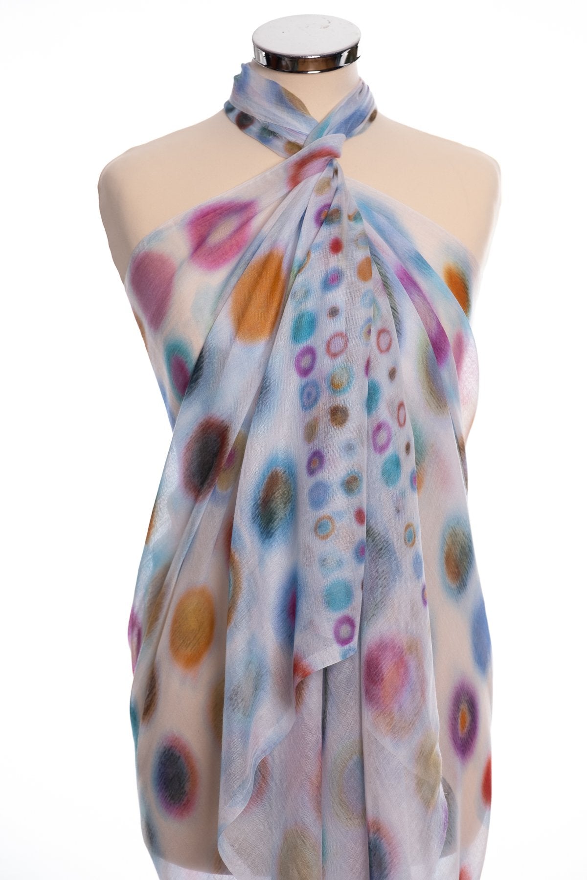 Kapre abstract print scarf, multi colour, wrap view