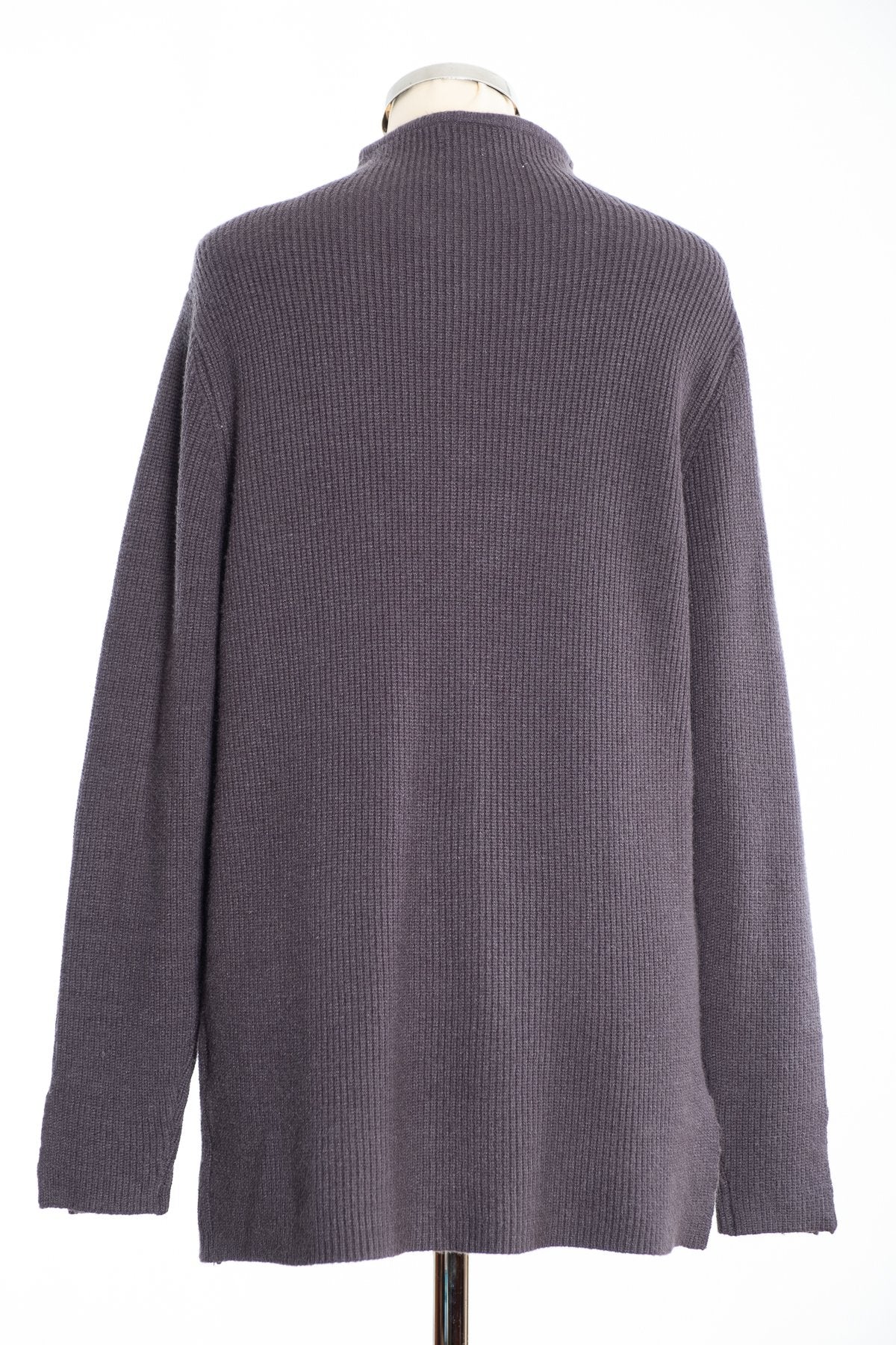 Joss turtle neck jumper, charcoal, rear view