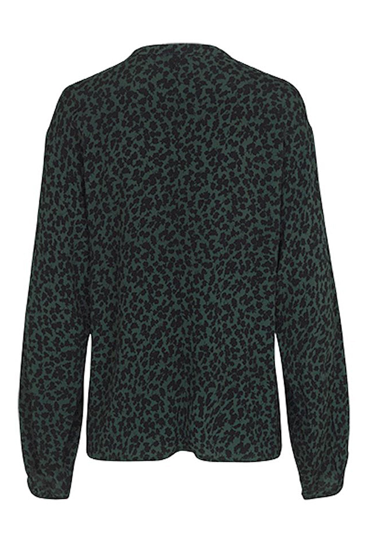 mbyM Lottie shoestring tie blouse, green, rear view