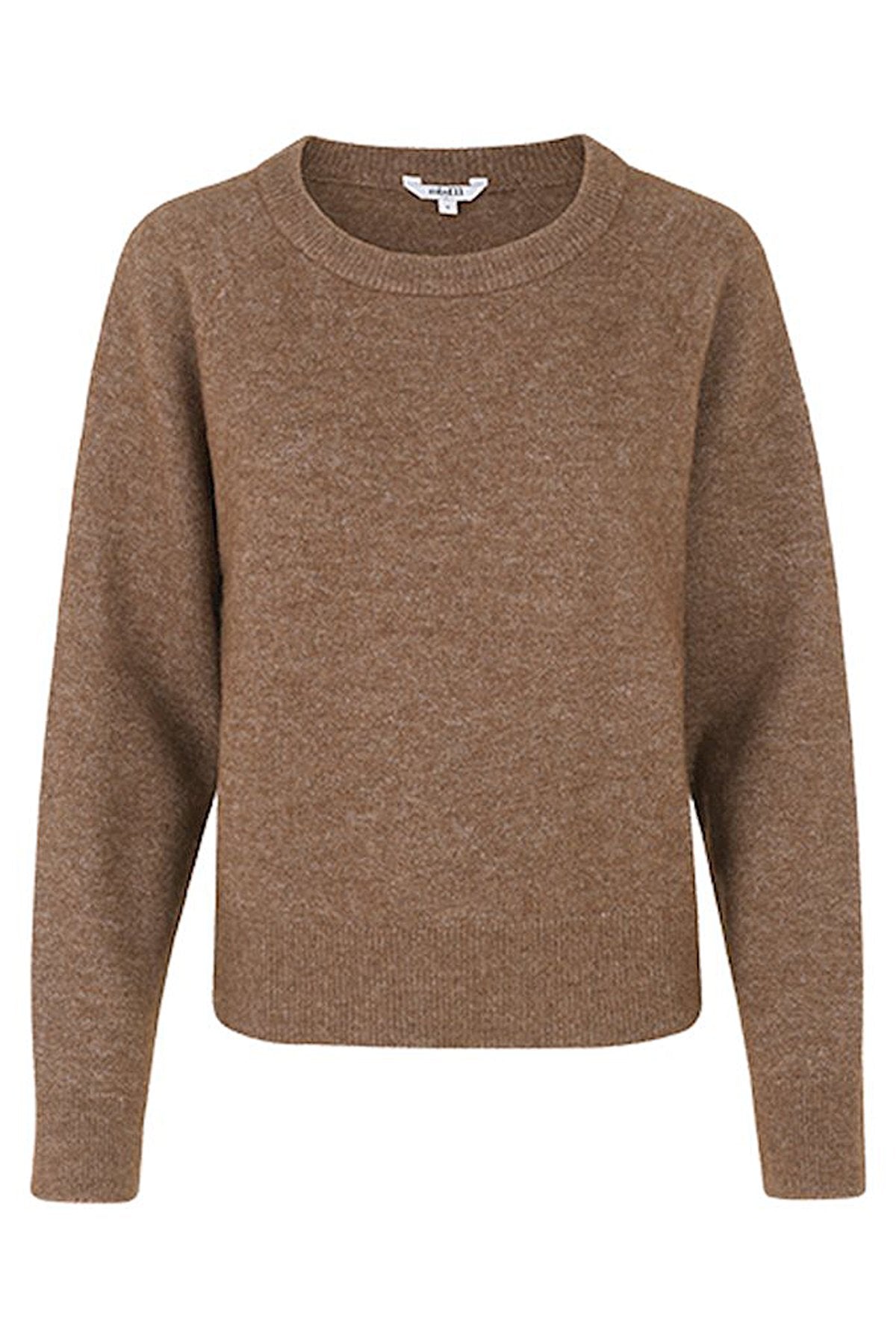 mbyM Ressie alpaca jumper, brown, front view