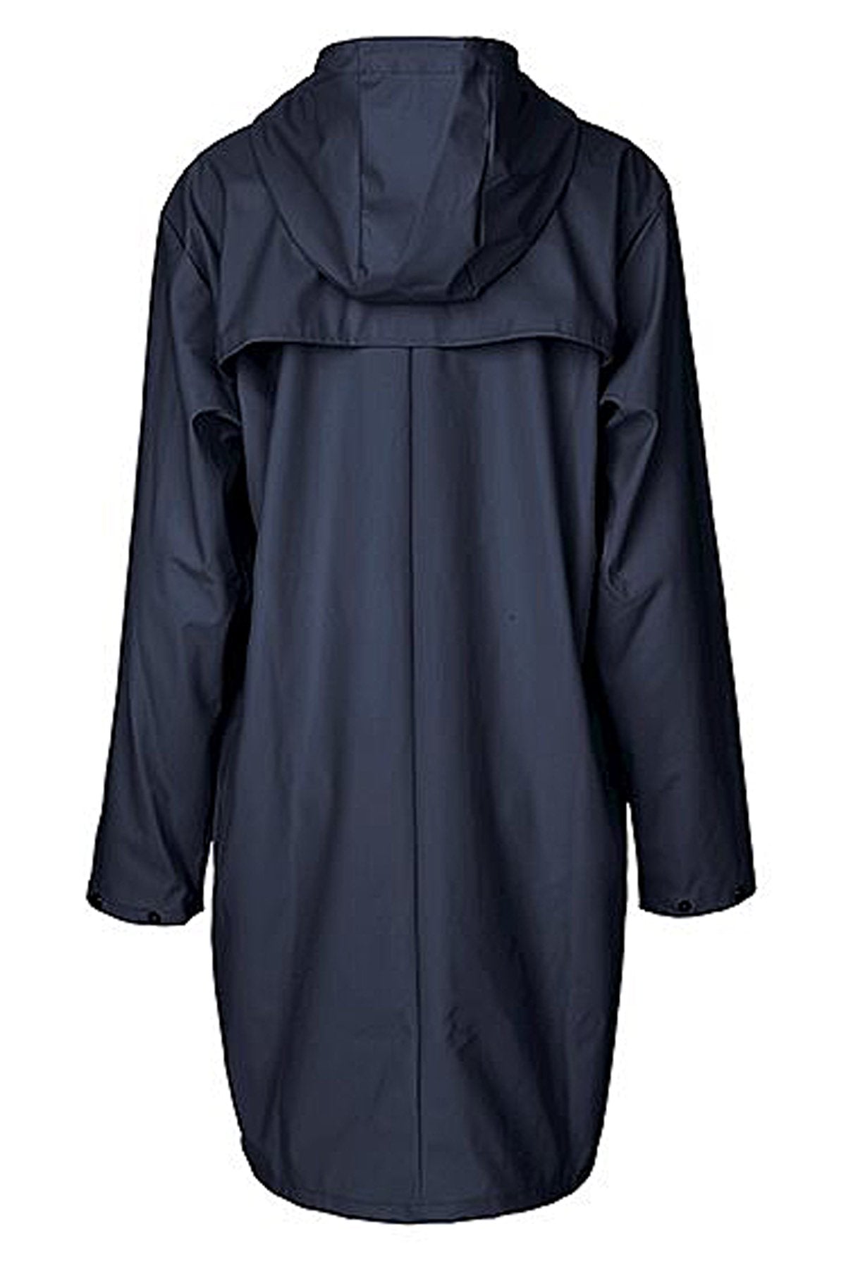 mbyM Fabiola waterproof raincoat, navy, rear view