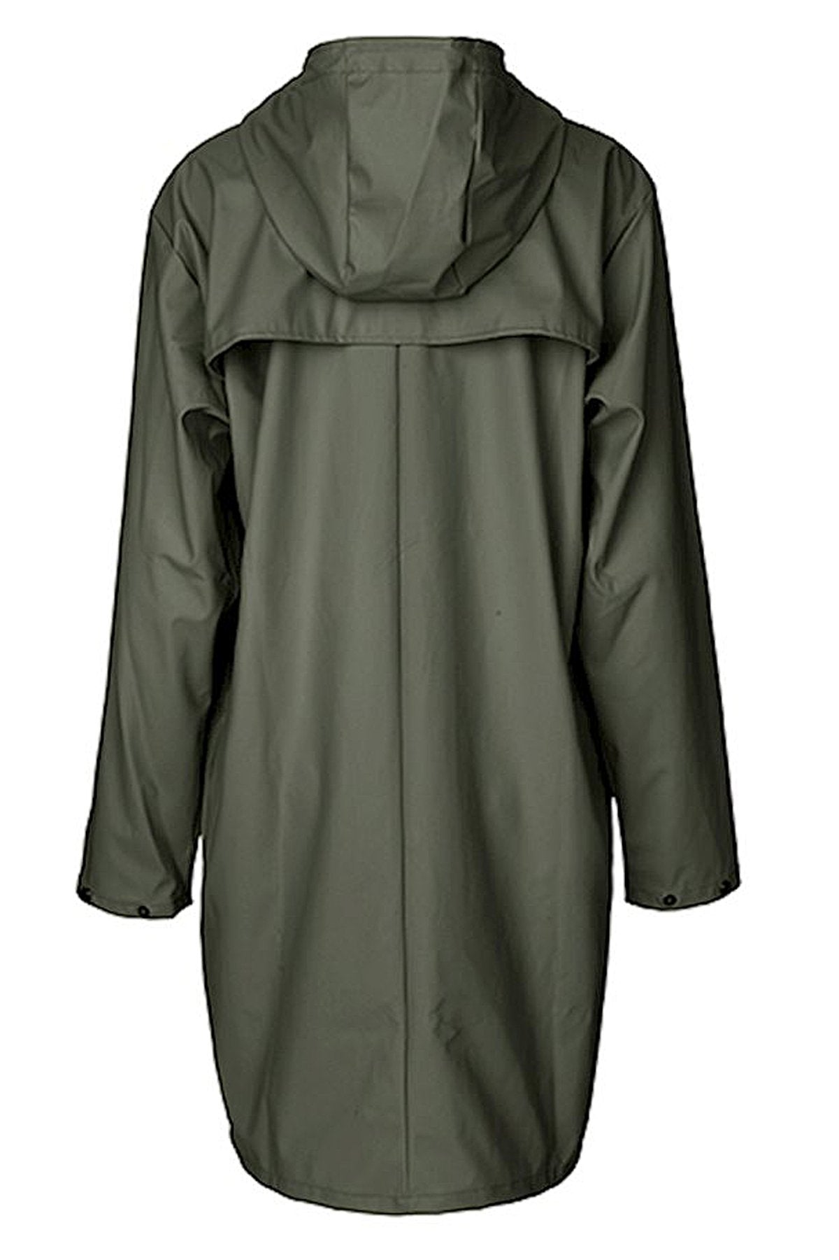 mbyM Fabiola waterproof raincoat, green, rear view