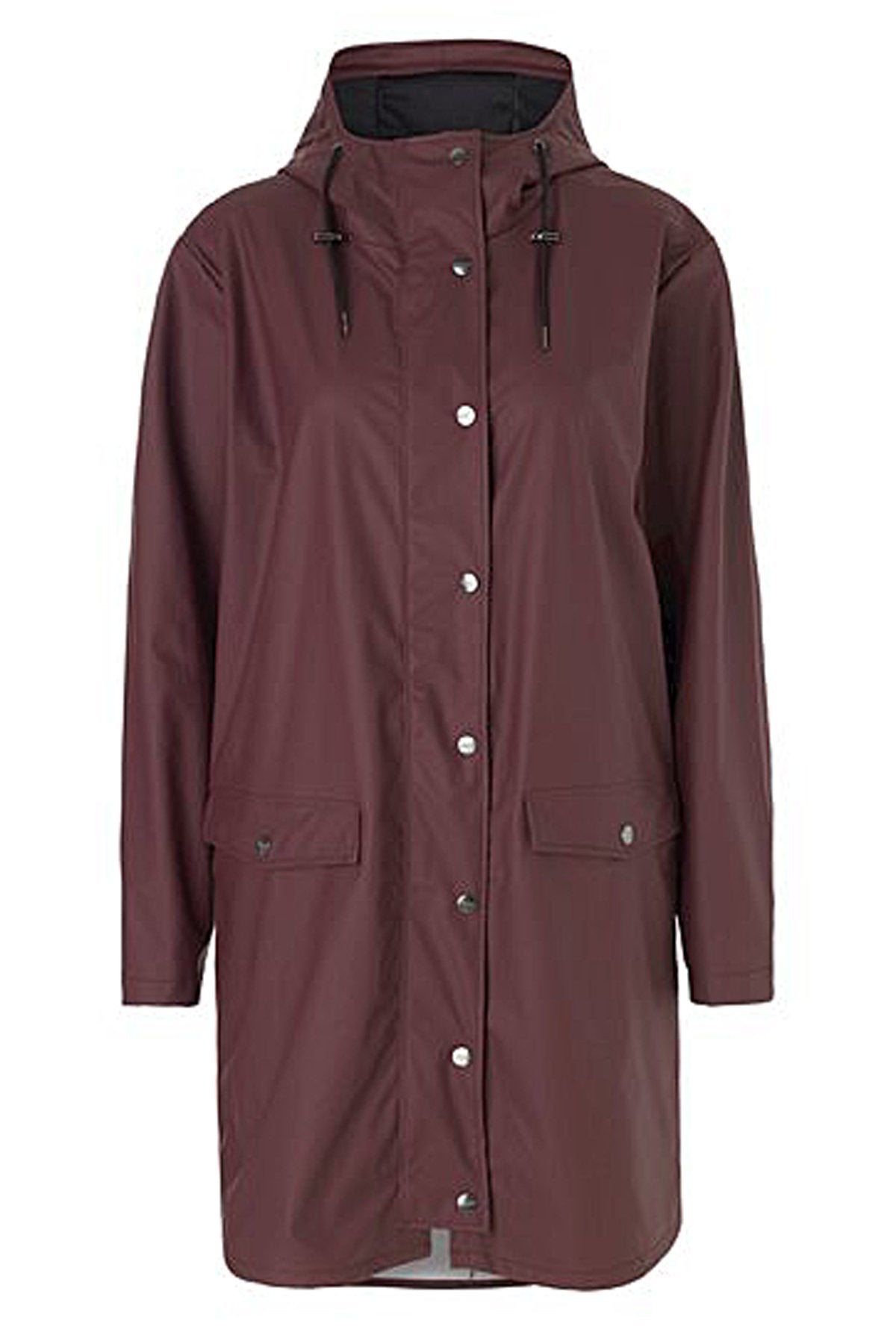 mbyM Fabiola waterproof raincoat, wine, front view