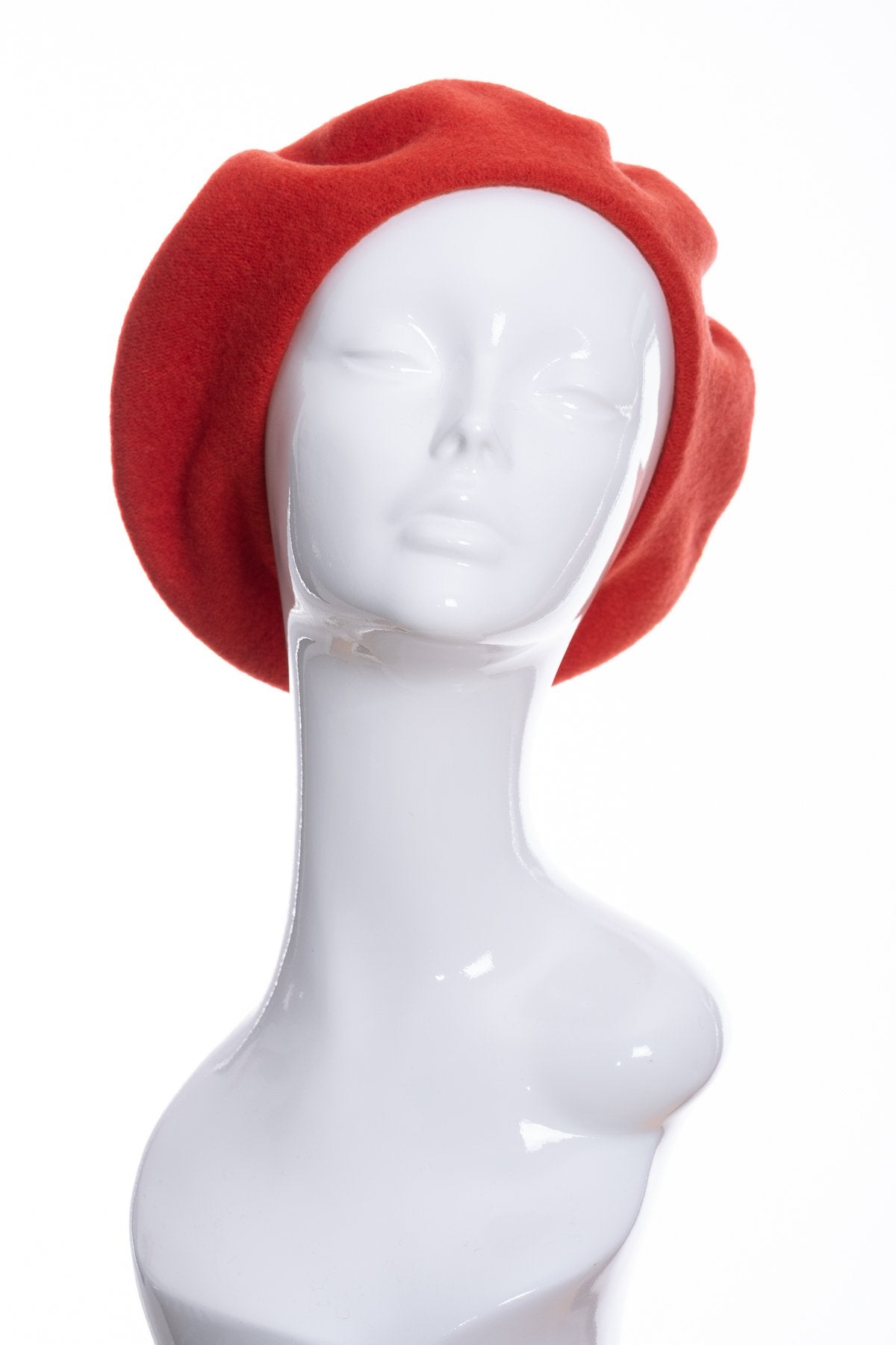 Kopka merino wool classic beret, rust, front view